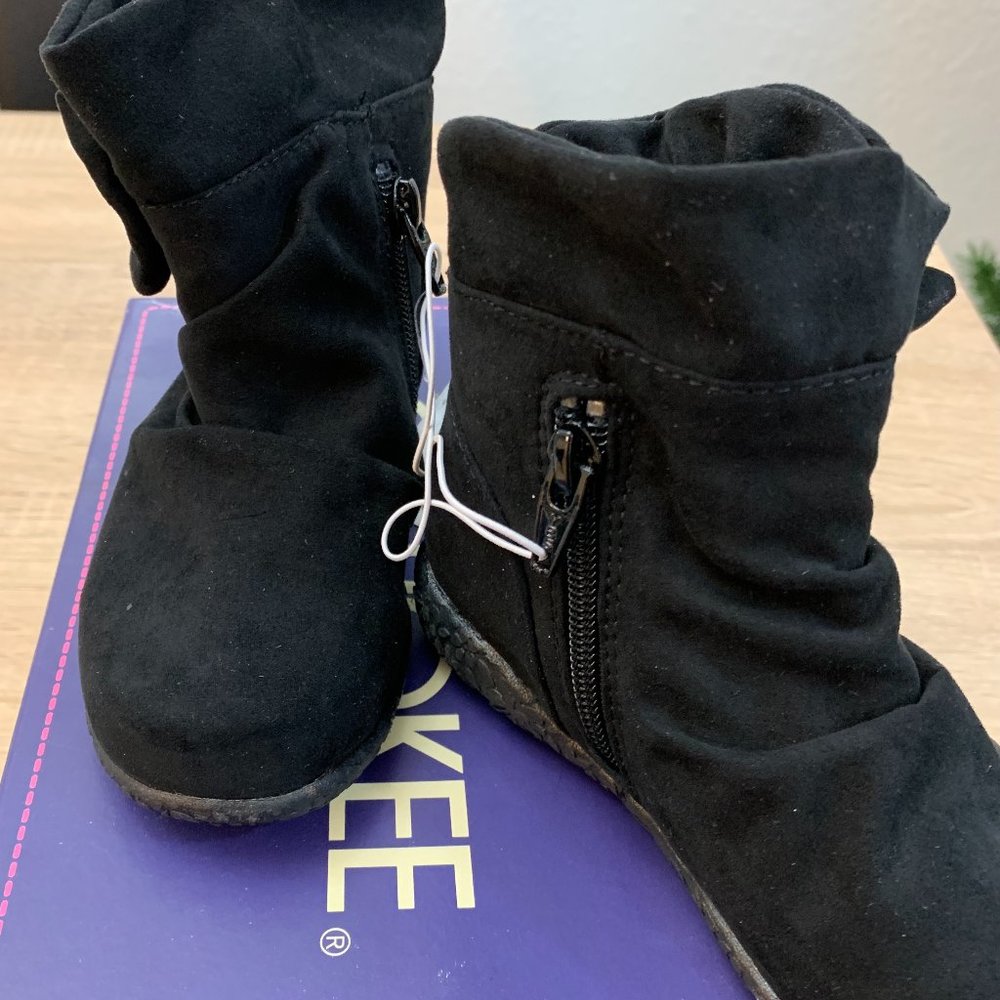Toddler Girl's Cherokee Black Jayda Stylish  Boots, Size 10